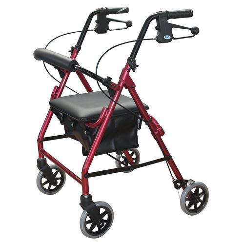 Image Present Days 102 Rollator, 6 inch Wheels, Red