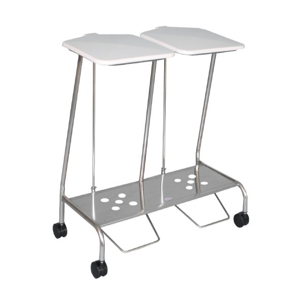 Double Stainless Steel Soiled Linen Trolley