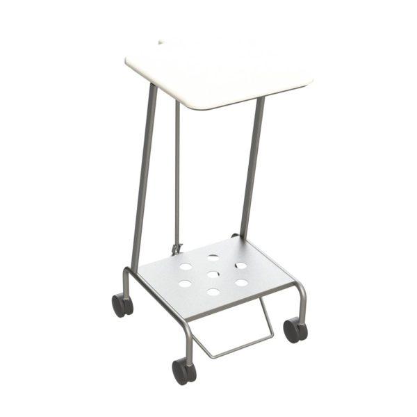 Linen Trolley Single With Foot Operated Lid - Ss