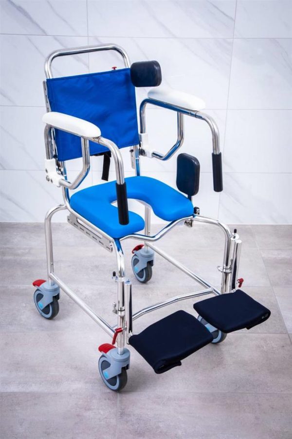 Rehab Transit Mobile Shower Commode With Swingaway Footrest - 400mm