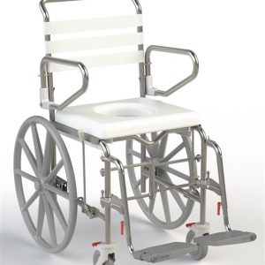 Self Propel Folding Mobile Shower Commode With Swingaway Footrest - 445mm