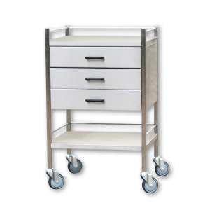 Stainless Steel 3 Drawer Medication Cart