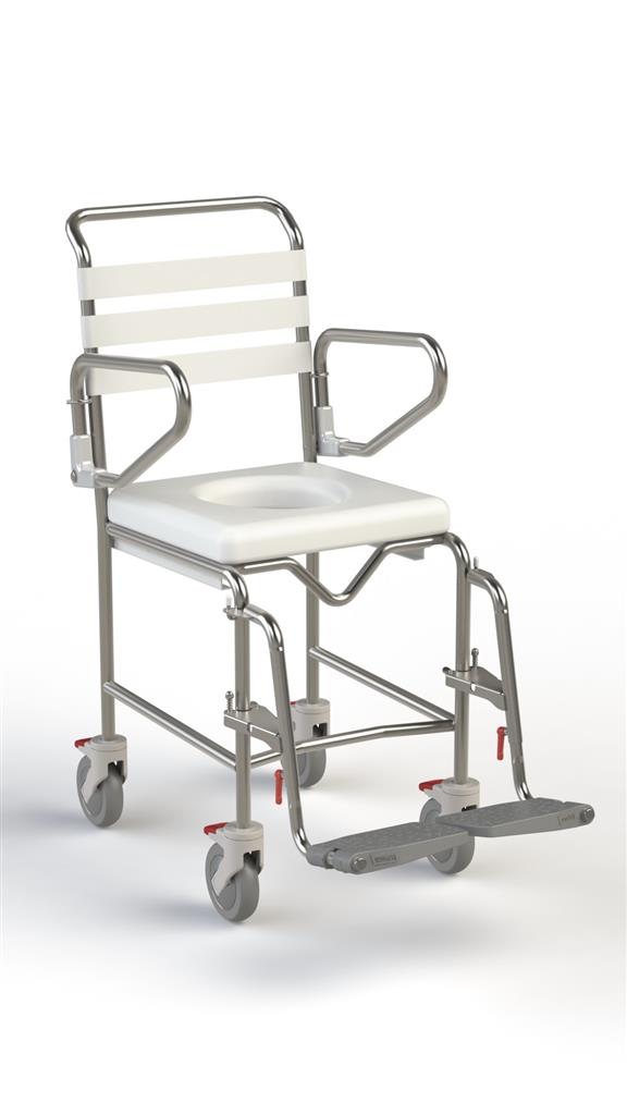 Transit Mobile Shower Commode With Swingaway Footrests - 445mm