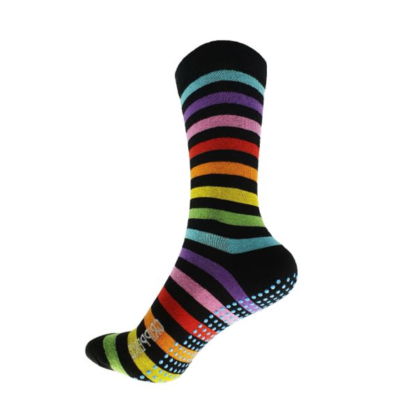 Image presents Gripperz Circulation Socks Non Slip Diabetic Safe - Rainbow